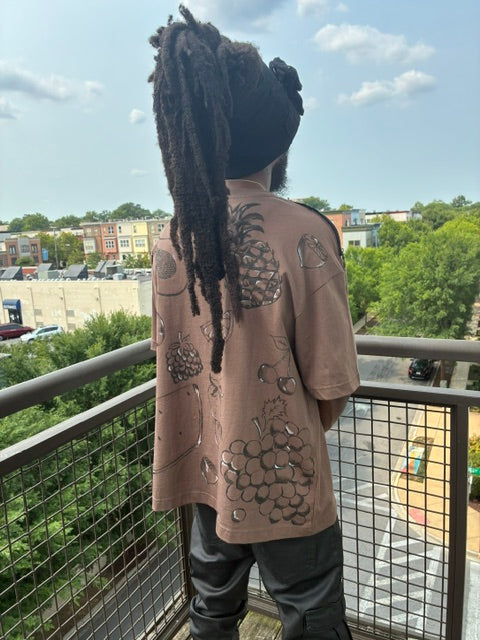 Custom Shirt with Denim and Freehand Art