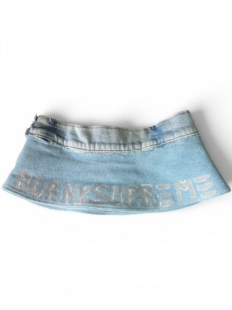 Distressed Denim Open Top Bicket Hat